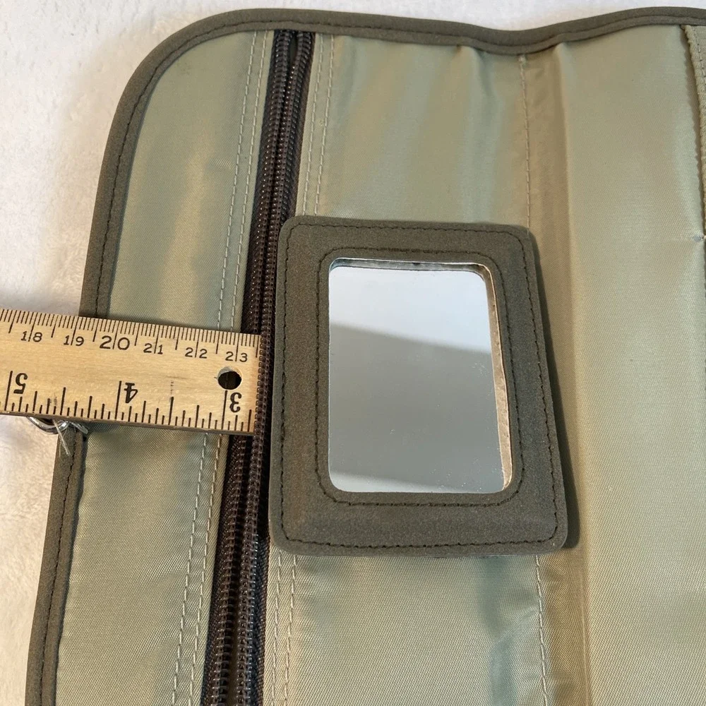Olive‎ Green Suede Travel Hanging Toiletry Makeup Jewelry Organizer Adjustable
